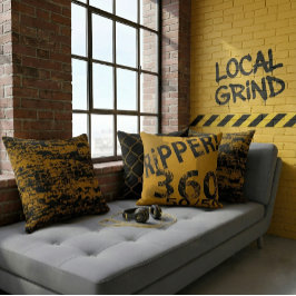Almofada "Local Grind" Arte de Rua Dustr Preto e Amarelo