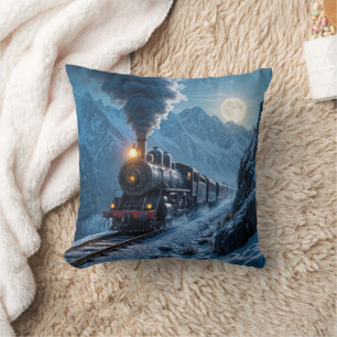 Almofada Locomotiva Vintage A Vapor À Lua
