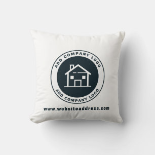 Almofada Logotipo comercial personalizado e endereço do sit