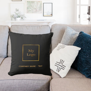 Almofada Logótipo da empresa comercial ouro preto elegante