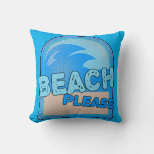Almofada Logotipo das ondas divertidas de Verão para Praia