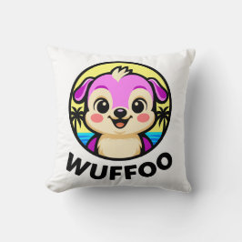 Almofada Logotipo de animação do cachorrinho Kawaii da Wuff