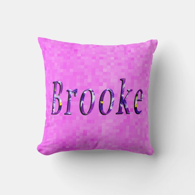 Almofada Logotipo de Brooke Floral Purple (Frente)