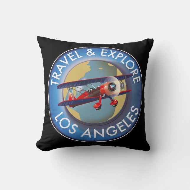 Almofada Logotipo de Viagem explorar Los Angeles (Frente)