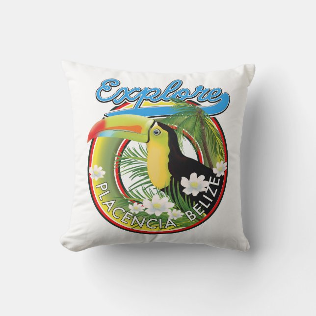 Almofada Logotipo de viagem Explore Placencia Belize (Frente)