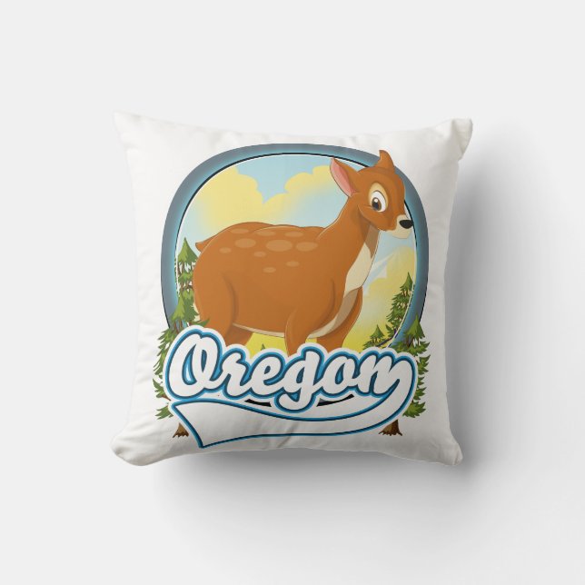 Almofada logotipo de viagem Oregon Deer (Frente)