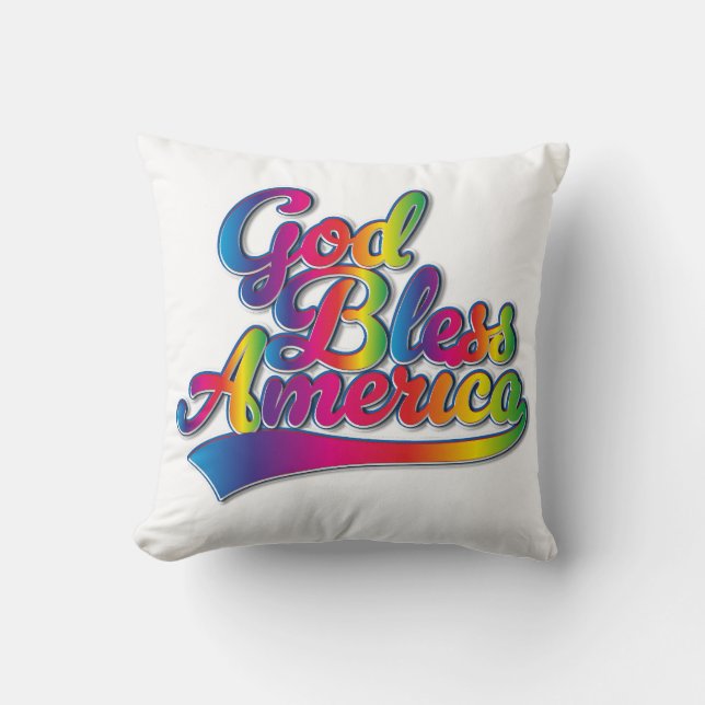 Almofada logotipo do God Bless America Rainbow (Frente)