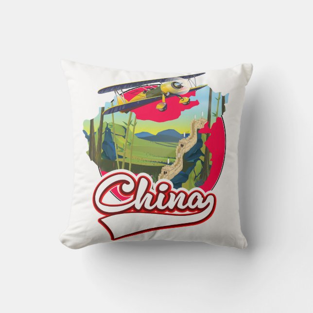 Almofada Logotipo do mapa de Viagem da China (Frente)