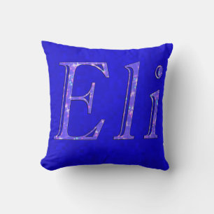 Almofada Logotipo Do Nome Eli No Mosaico Azul