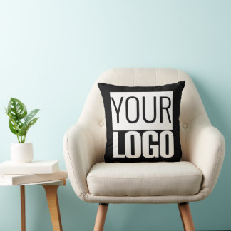 Almofada Logotipo em negrito em preto sólido -