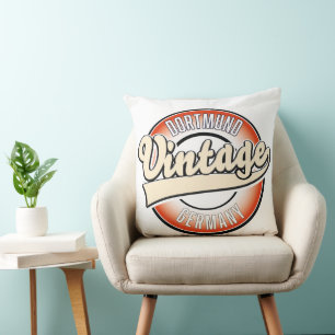 Almofada Logotipo estilo vintage de Dortmund,