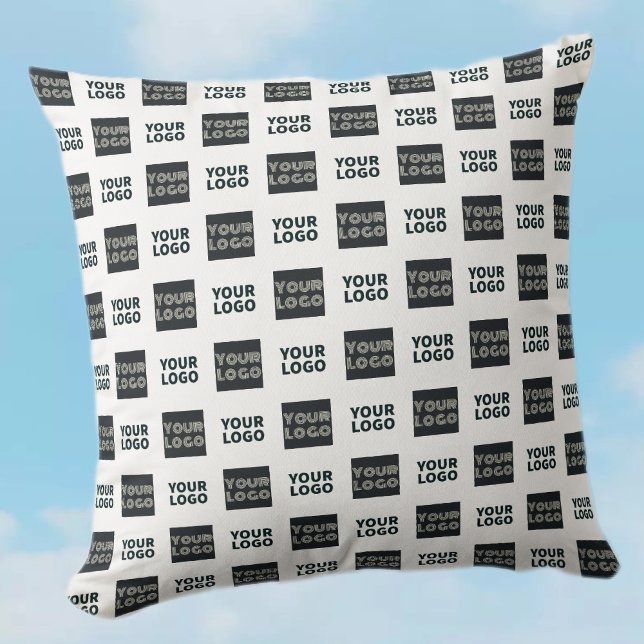 Almofada Logotipo repetido simples do logotipo 2 | Branco (Criador carregado)