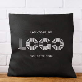 Almofada Logotipo retangular branco e preto