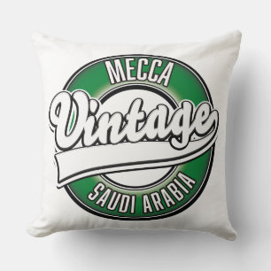 Almofada Logótipo vintage da Mecca saudi arabia