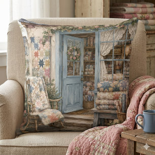 Almofada Loja de Colchas French Cottagecore Aquarela