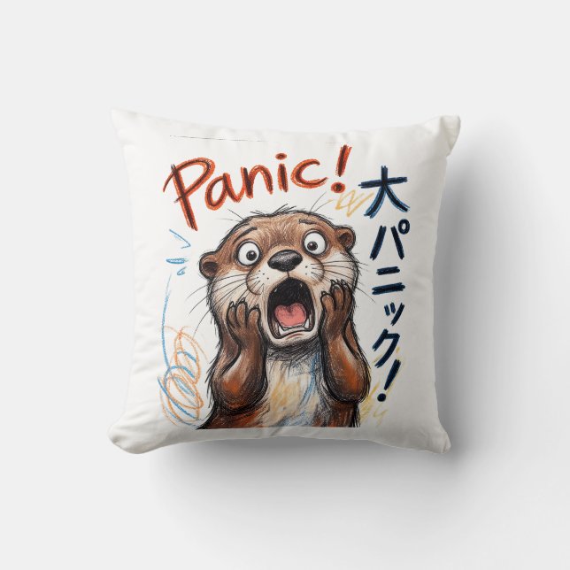 Almofada Lolenga Panicamente de Lontra Meme  (Frente)