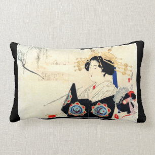 Almofada Lombar 水野年方 de Mizuno Toshikata, Courtesan - arte