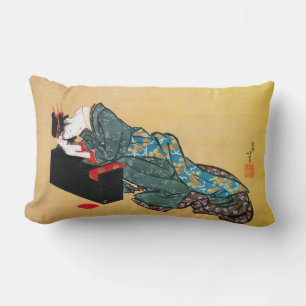 Almofada Lombar 酔った女, mulher bêbeda do 北斎, Hokusai, U