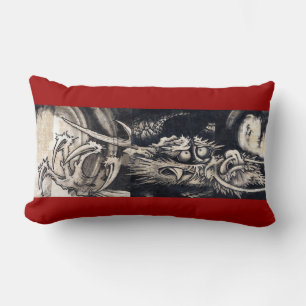 Almofada Lombar 雲 龍 図, 曾 蕭 白 Dragão com Nuvem, Sumi-e
