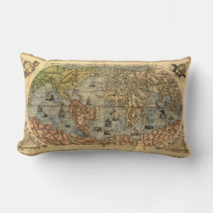 Almofada Lombar 1565 Forlani AntiquevMapa Renascentista Mundial