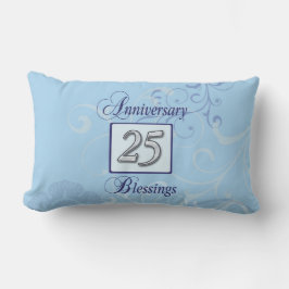Almofada Lombar 25º Aniversário em Azul e Prata