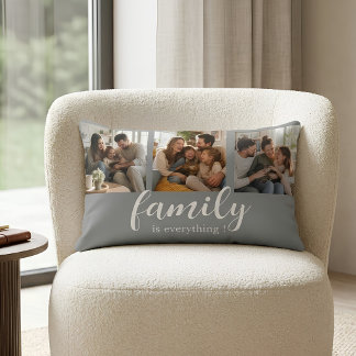 Almofada Lombar 3 Colagem de Fotos Família Personalizada 