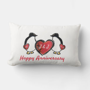 Almofada Lombar 40º aniversário de casamento rubis em Pinguim