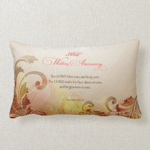 Almofada Lombar 50º aniversário de casamento, Lord Bless e Keep