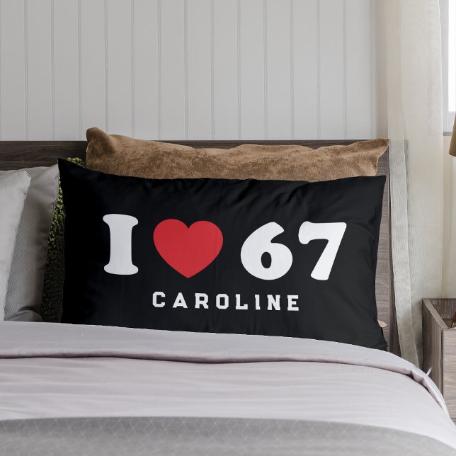 Almofada Lombar 67 Meme Engraçado Eu Amo Seis Sete 67º aniversário (Criador carregado)