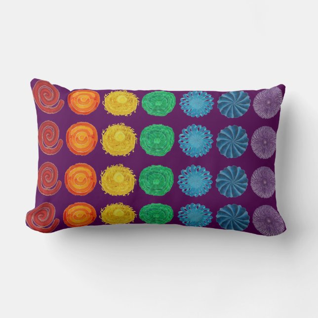 Almofada Lombar 7 trabalhos de arte curas de Chakras #1 (Frente)