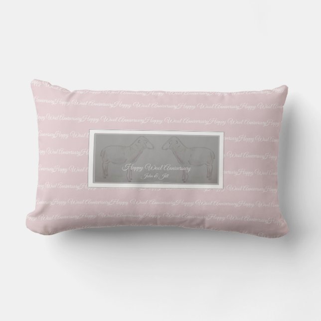 Almofada Lombar 7o coxim feliz dos carneiros do aniversário de lãs (Frente)