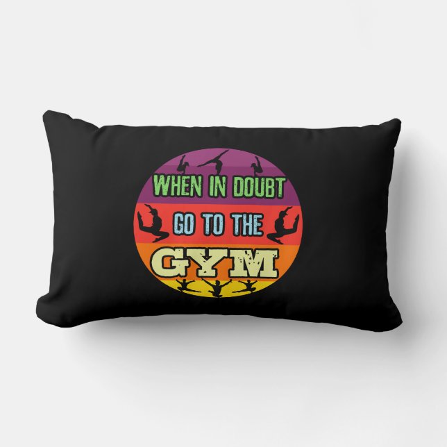 Almofada Lombar A ginástica feminina em dúvida vai à academia (Frente)