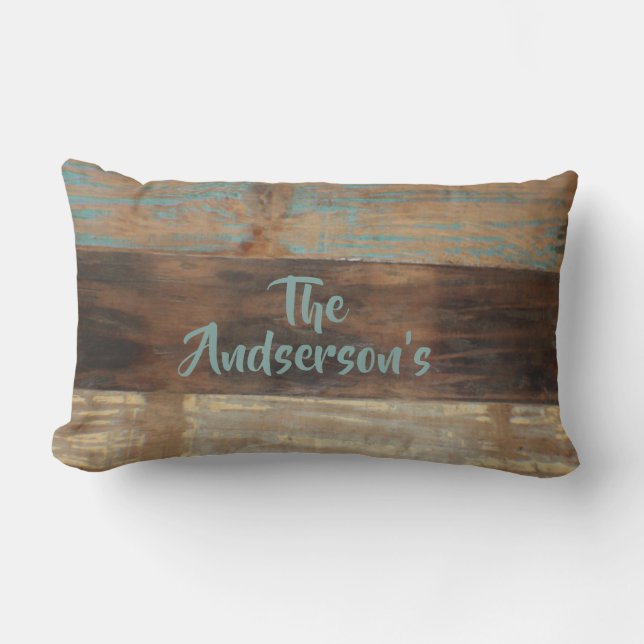 Almofada Lombar A madeira afligida falso, adiciona a data do est (Frente)