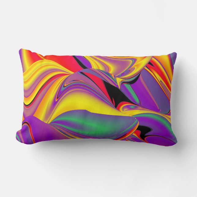 Almofada Lombar A magia das cores do Rainbowart Abstrato 3D (Frente)