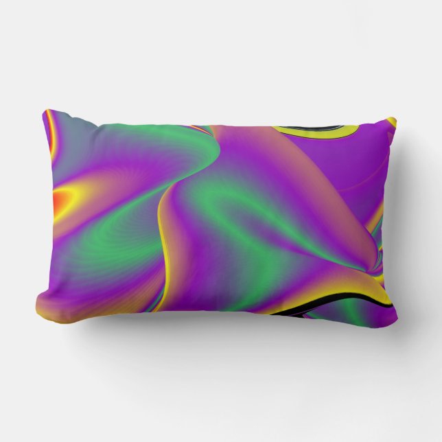 Almofada Lombar A magia das cores do Rainbowart Abstrato 3D (Frente)