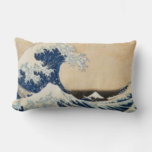 Almofada Lombar A onda de Excelentes de Kanagawa por Hokusai