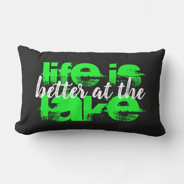 Almofada Lombar A VIDA Néon divertida É MELHOR NO LAGO | Pílula lo (Frente)