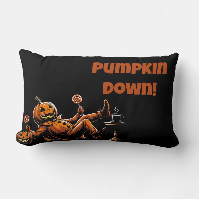 Almofada Lombar Abaixe a Bomba - Abaixando o Jack-O’-Lanterna Hall (Frente)