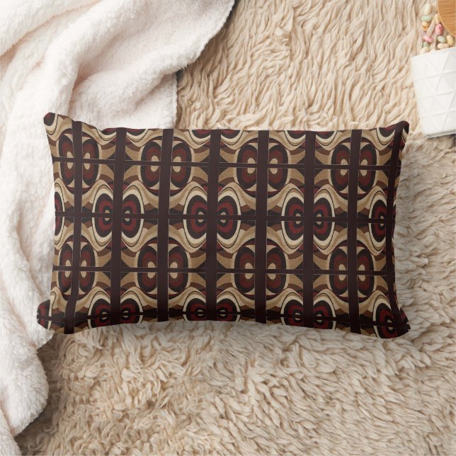 Almofada Lombar Abstract Design Browns Rust Beige Patterns (Cobertor)