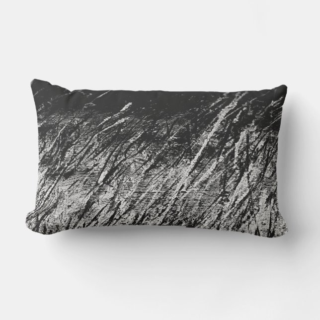 Almofada Lombar Abstrato Art Black and White (Frente)