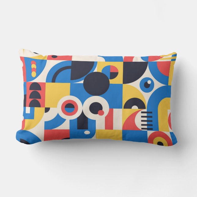 Almofada Lombar Abstrato Bauhaus Travesseiro decorativo / Cushion (Frente)