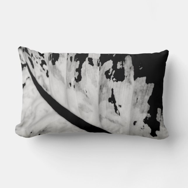 Almofada Lombar Abstrato Branco tropical botânico branco branco-pr (Frente)