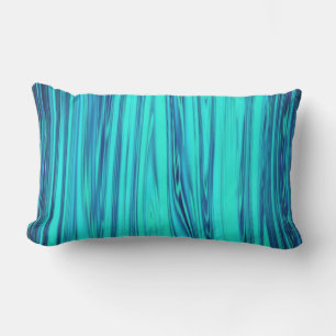 Almofada Lombar Abstrato brilhante de Onda Azul Teal Onda Cinzenta