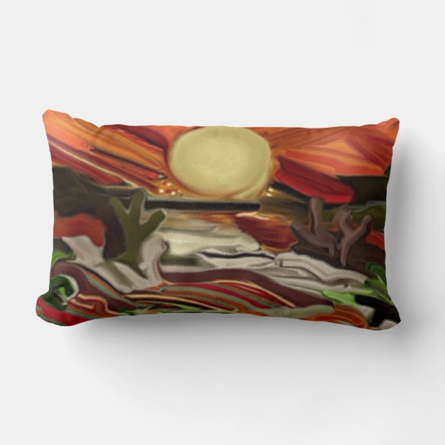 Almofada Lombar Abstrato de Arte do Sudoeste do Céu (Frente)