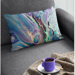Almofada Lombar Abstrato de Fluido Brilhante Ultra Violeta Colorid
