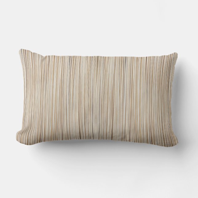 Almofada Lombar Abstrato de linhas castanho-brancas design (Frente)