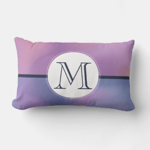 Almofada Lombar Abstrato de Rotação Roxo e Rosa Moderno Monogram