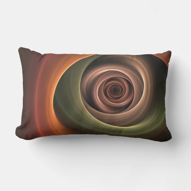 Almofada Lombar abstrato espiral 3D Cores quentes quentes Arte Fra (Frente)