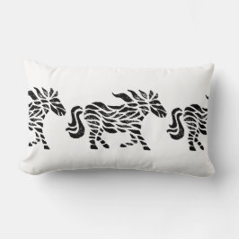 Almofada Lombar Abstrato Horse Woodblock Impressão