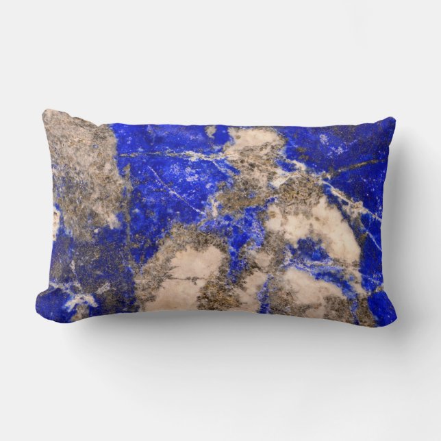 Almofada Lombar Abstrato Lapis Lazuli Blue Granite (Frente)